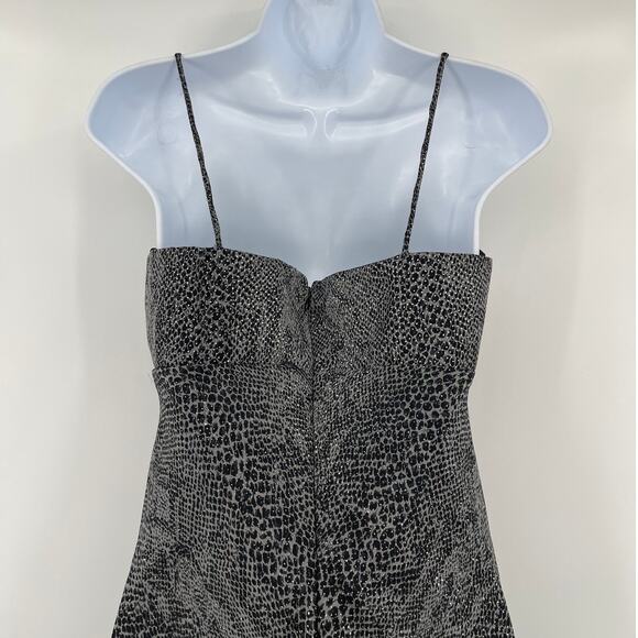 Vtg Y2K Night Way Slip Dress Sz 4 Empire Waist Glitter Cowl Mob Wife Vampy USA - Picture 7 of 11